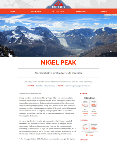 Trip Report for Nigel Peak in Jasper National Park